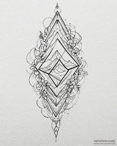 Tattoo sketch a "level up" icon with abstract... - эскиз тату (№1753011271_0, 20.07.2025 11:34) — Tatufoto.com