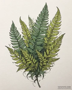 Fern, artistic tattoo sketch, new school tatt... - эскиз тату (№1753012032_0, 20.07.2025 11:47) — Tatufoto.com