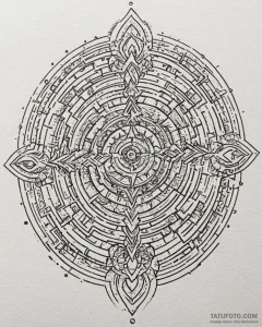 Tattoo sketch a labyrinth where the center is... - эскиз тату (№1753012877_0, 20.07.2025 12:01) — Tatufoto.com