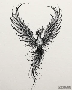 Tattoo design 'respawn' with a subtle phoenix... - эскиз тату (№1753013806_0, 20.07.2025 12:16) — Tatufoto.com
