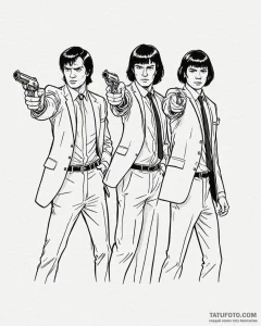 A graphic novel panel of jules and vincent fr... - эскиз тату (№1753013891_0, 20.07.2025 12:18) — Tatufoto.com