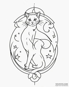 A sketch of luna and artemis, the cats from s... - эскиз тату (№1753013976_0, 20.07.2025 12:19) — Tatufoto.com