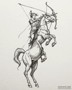 A sketch of a centaur archer, powerful and my... - эскиз тату (№1753014907_0, 20.07.2025 12:35) — Tatufoto.com
