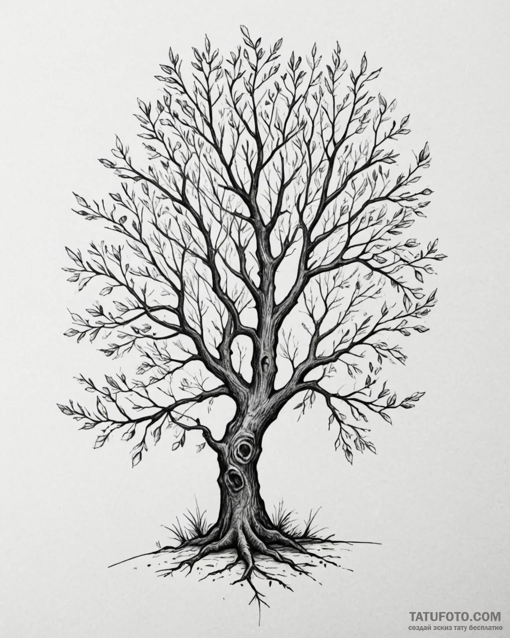 Tattoo design a tree with branches for parent... - эскиз тату (№1753015160_0, 20.07.2025 12:39) — Tatufoto.com