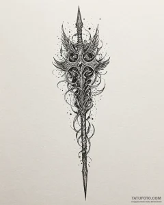 A linework tattoo of the spear of destiny fro... - эскиз тату (№1753015328_0, 20.07.2025 12:42) — Tatufoto.com