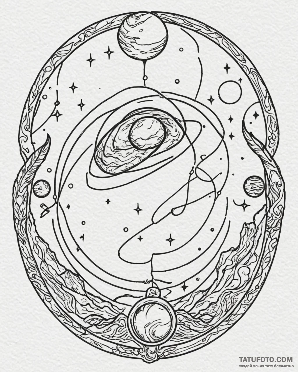 Tattoo sketch a zodiac glyph with its ruling… — эскиз тату (№1753015919_0, 20.07.2025 12:51) — Tatufoto.com