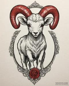 Tattoo sketch a chibi-style aries ram looking... - эскиз тату (№1753016504_0, 20.07.2025 13:01) — Tatufoto.com