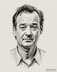A neo-traditional portrait of bill murray fro... - эскиз тату (№1753017084_0, 20.07.2025 13:11) — Tatufoto.com