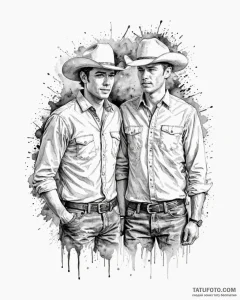 A sketch of the two shirts, one inside the ot... - эскиз тату (№1753017416_0, 20.07.2025 13:16) — Tatufoto.com