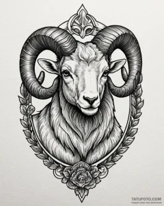 Ram, artistic tattoo sketch, black and grey t... - эскиз тату (№1753017498_0, 20.07.2025 13:18) — Tatufoto.com