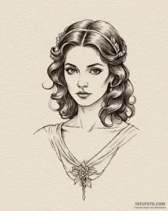 A sketch of apollonia vitelli-corleone, beaut... - эскиз тату (№1753017913_0, 20.07.2025 13:25) — Tatufoto.com