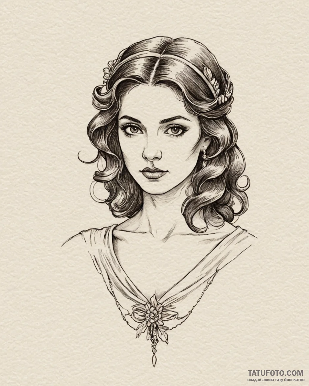 A sketch of apollonia vitelli-corleone, beaut... - эскиз тату (№1753017913_0, 20.07.2025 13:25) — Tatufoto.com