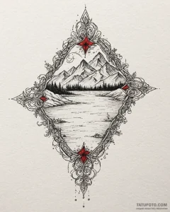 A close-up of the patterns on a frozen lake's... - эскиз тату (№1753019152_0, 20.07.2025 13:45) — Tatufoto.com