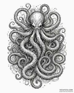 Tattoo sketch a strong, mythical sea creature... - эскиз тату (№1753019482_0, 20.07.2025 13:51) — Tatufoto.com