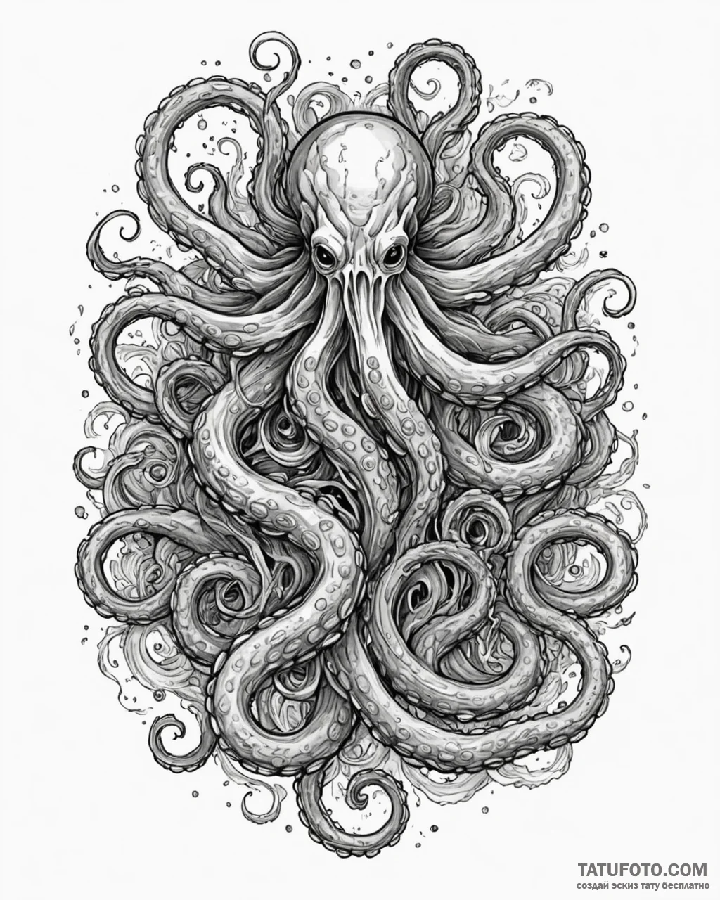 Tattoo sketch a strong, mythical sea creature… — эскиз тату (№1753019482_0, 20.07.2025 13:51) — Tatufoto.com