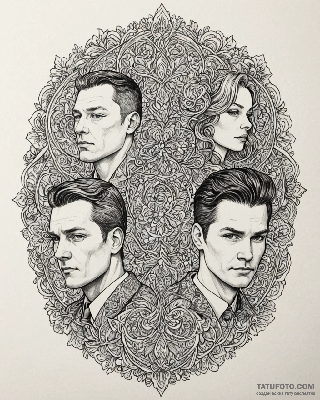 A graphic novel portrait of the main characte... - эскиз тату (№1753019729_0, 20.07.2025 13:55) — Tatufoto.com
