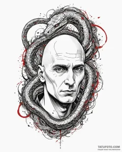 A graphic novel style portrait of lord voldem... - эскиз тату (№1753019894_0, 20.07.2025 13:58) — Tatufoto.com