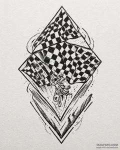 Tattoo sketch a stylized race track with a ch... - эскиз тату (№1753019976_0, 20.07.2025 13:59) — Tatufoto.com