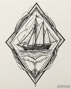 Rhombus, tattoo drawing outline, muted color... - эскиз тату (№1753020470_0, 20.07.2025 14:07) — Tatufoto.com