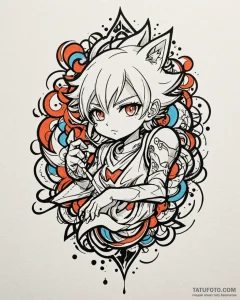 культовое аниме (iconic anime), tattoo flash... - эскиз тату (№1753020801_0, 20.07.2025 14:13) — Tatufoto.com