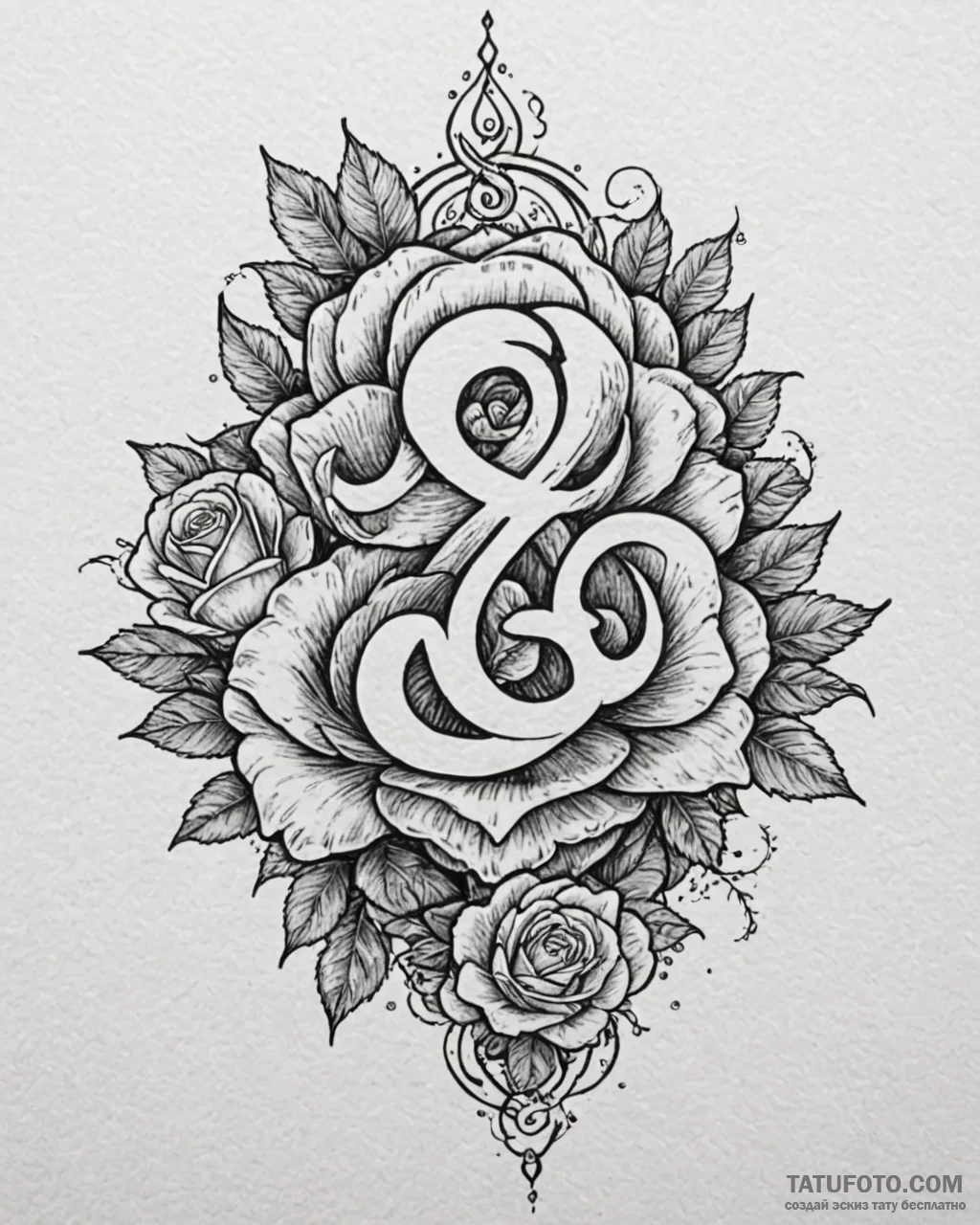 Tattoo design a spiritual symbol (e.g., ohm,… — эскиз тату (№1753021298_0, 20.07.2025 14:21) — Tatufoto.com