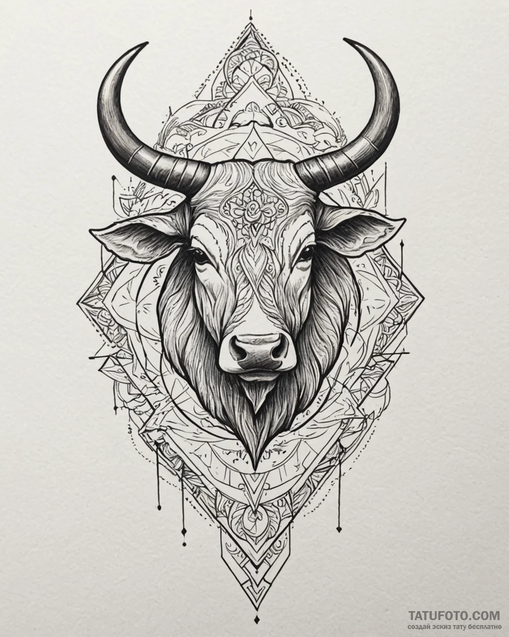 Tattoo design a taurus bull in neo-traditiona... - эскиз тату (№1753021546_0, 20.07.2025 14:25) — Tatufoto.com