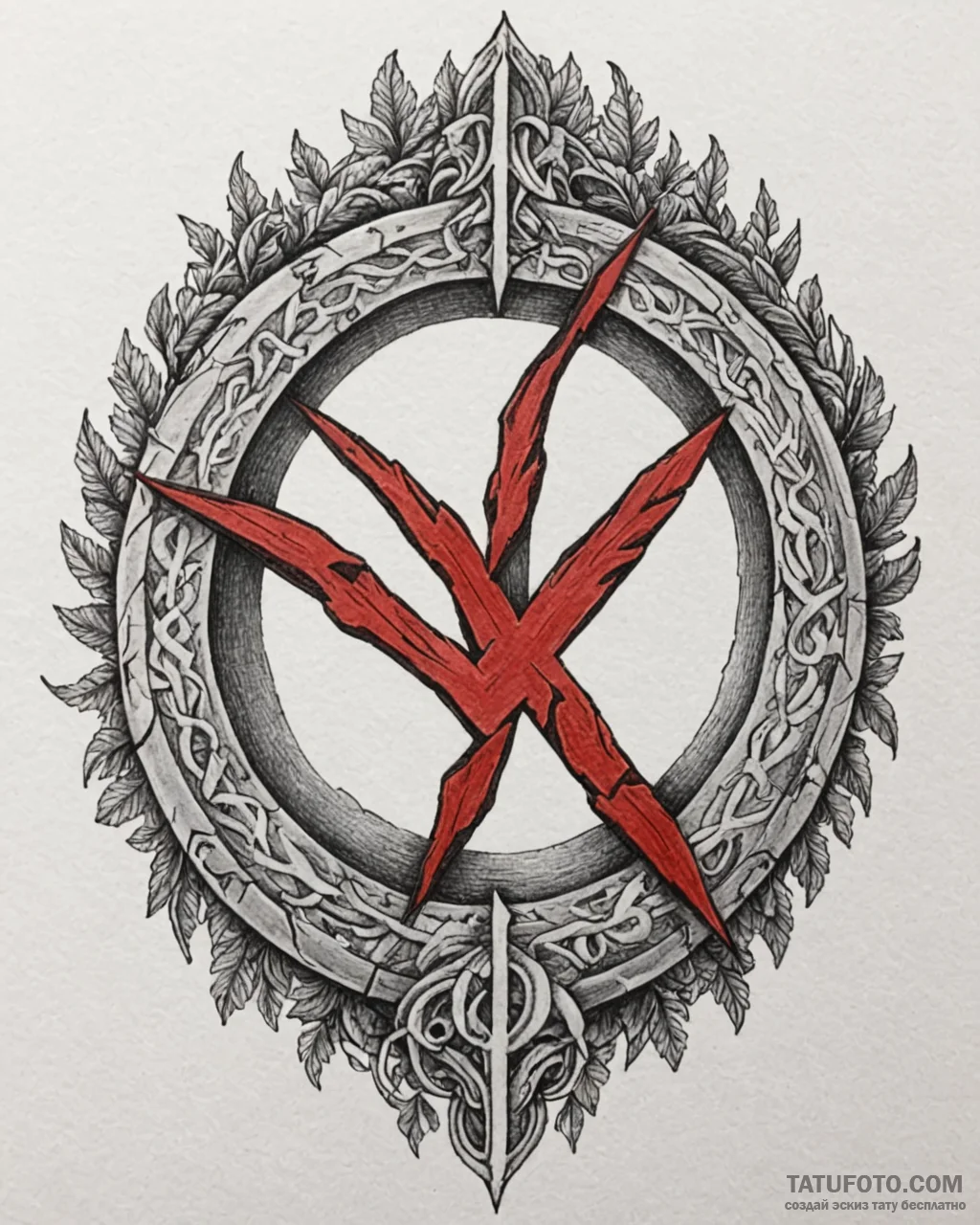 A minimalist linework tattoo of the slavic ru... - эскиз тату (№1753021629_0, 20.07.2025 14:27) — Tatufoto.com