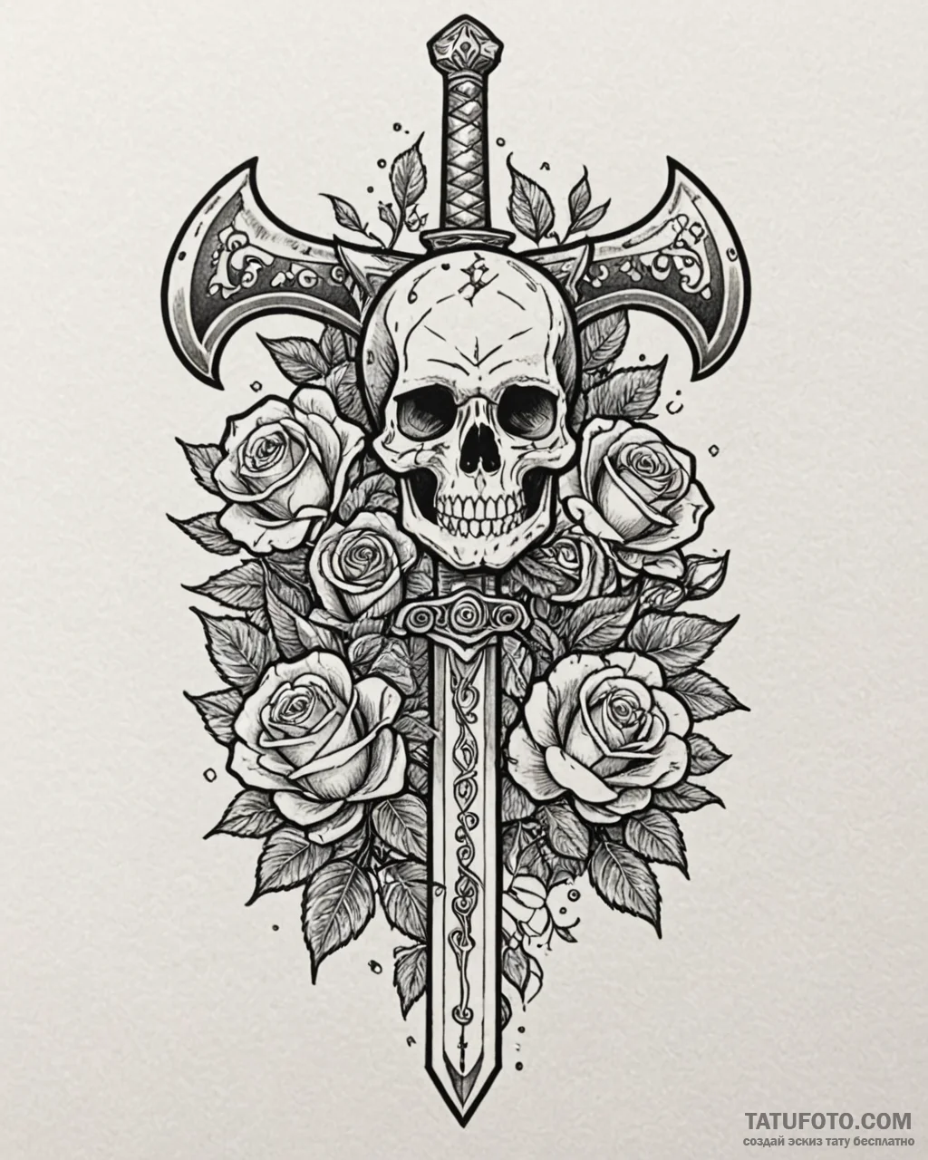 Tattoo sketch a pixelated sword or axe emergi... - эскиз тату (№1753022044_0, 20.07.2025 14:34) — Tatufoto.com