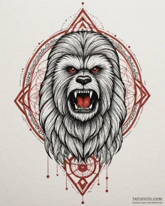 Sketch of chewbacca letting out a mighty roar... - эскиз тату (№1753022460_0, 20.07.2025 14:41) — Tatufoto.com