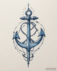 A watercolor sketch of the blue key from mulh... - эскиз тату (№1753022707_0, 20.07.2025 14:45) — Tatufoto.com