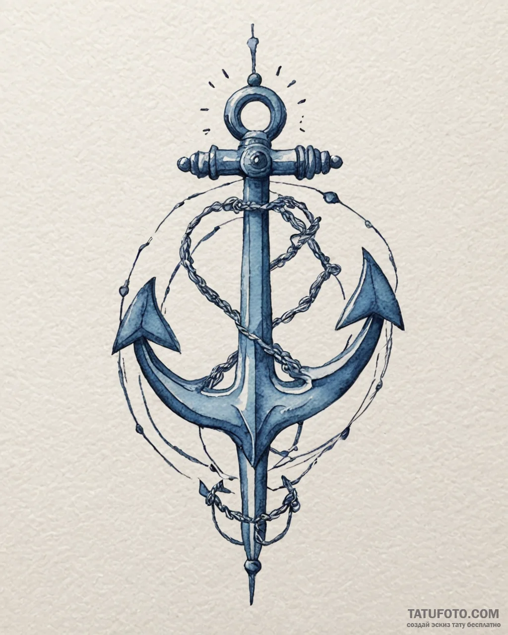 A watercolor sketch of the blue key from mulh... - эскиз тату (№1753022707_0, 20.07.2025 14:45) — Tatufoto.com