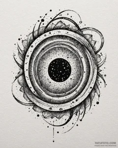 Tattoo design an abstract black hole from whi... - эскиз тату (№1753023210_0, 20.07.2025 14:53) — Tatufoto.com
