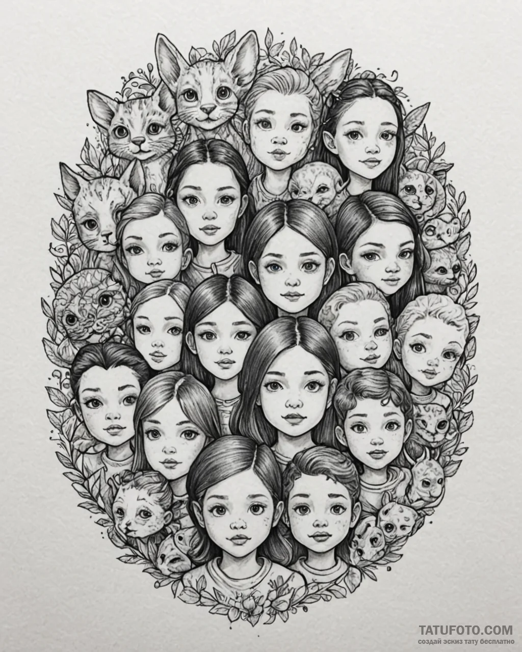Tattoo design a collection of small, cute doo… — эскиз тату (№1753023954_0, 20.07.2025 15:05) — Tatufoto.com