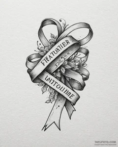 Tattoo sketch a flowing ribbon with important... - эскиз тату (№1753024202_0, 20.07.2025 15:10) — Tatufoto.com