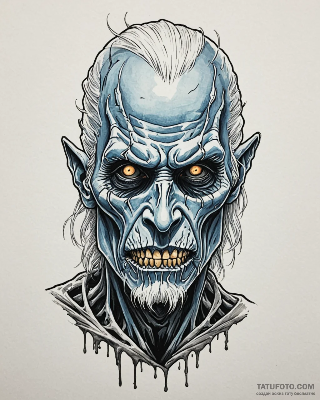 A graphic novel style portrait of a white wal... - эскиз тату (№1753025279_0, 20.07.2025 15:27) — Tatufoto.com