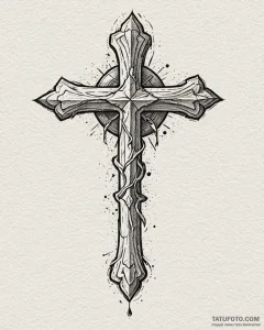 Rock (symbol), concept art for tattoo, on a c... - эскиз тату (№1753025609_0, 20.07.2025 15:33) — Tatufoto.com