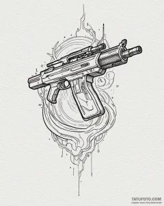 Tattoo design a glowing plasma rifle with sle... - эскиз тату (№1753026929_0, 20.07.2025 15:55) — Tatufoto.com