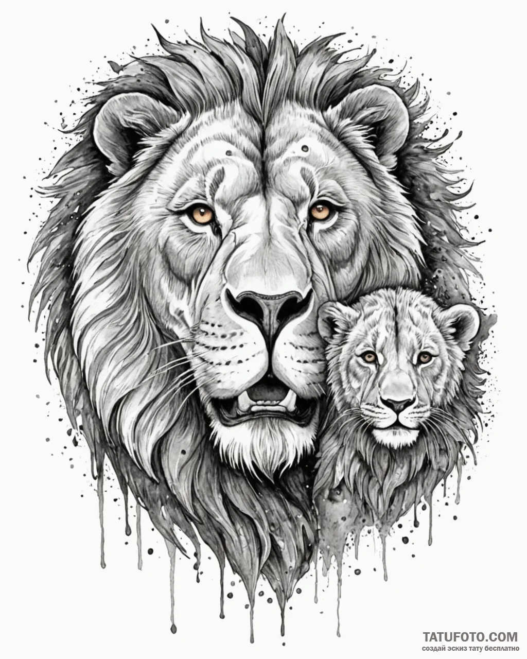 Tattoo design a powerful lion or bear protect... - эскиз тату (№1753027011_0, 20.07.2025 15:56) — Tatufoto.com