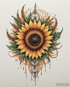Tattoo design: a neo-traditional kolovrat, su... - эскиз тату (№1753028166_0, 20.07.2025 16:16) — Tatufoto.com