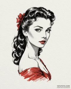 A graphic novel portrait of scarlett o'hara f... - эскиз тату (№1753028332_0, 20.07.2025 16:18) — Tatufoto.com