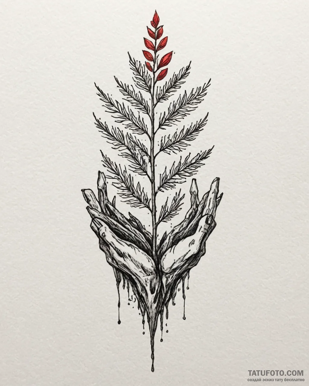 Tattoo sketch a strong, unyielding redwood se... - эскиз тату (№1753028998_0, 20.07.2025 16:29) — Tatufoto.com