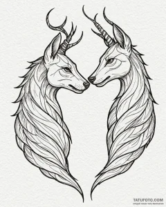 Tattoo sketch a stylized 'spirit animal' for... - эскиз тату (№1753029246_0, 20.07.2025 16:34) — Tatufoto.com