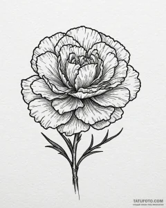Carnation, concept art for tattoo, on a clean... - эскиз тату (№1753029413_0, 20.07.2025 16:36) — Tatufoto.com