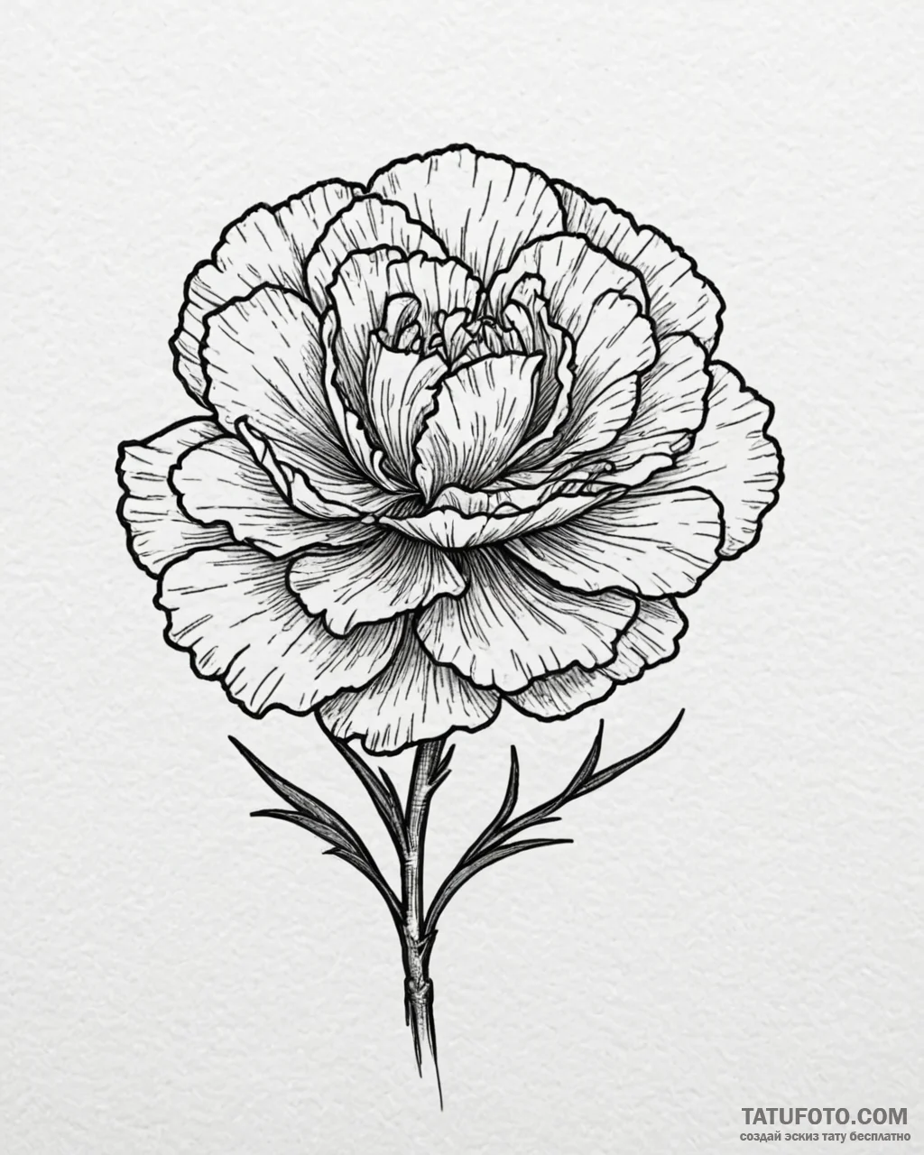 Carnation, concept art for tattoo, on a clean… — эскиз тату (№1753029413_0, 20.07.2025 16:36) — Tatufoto.com