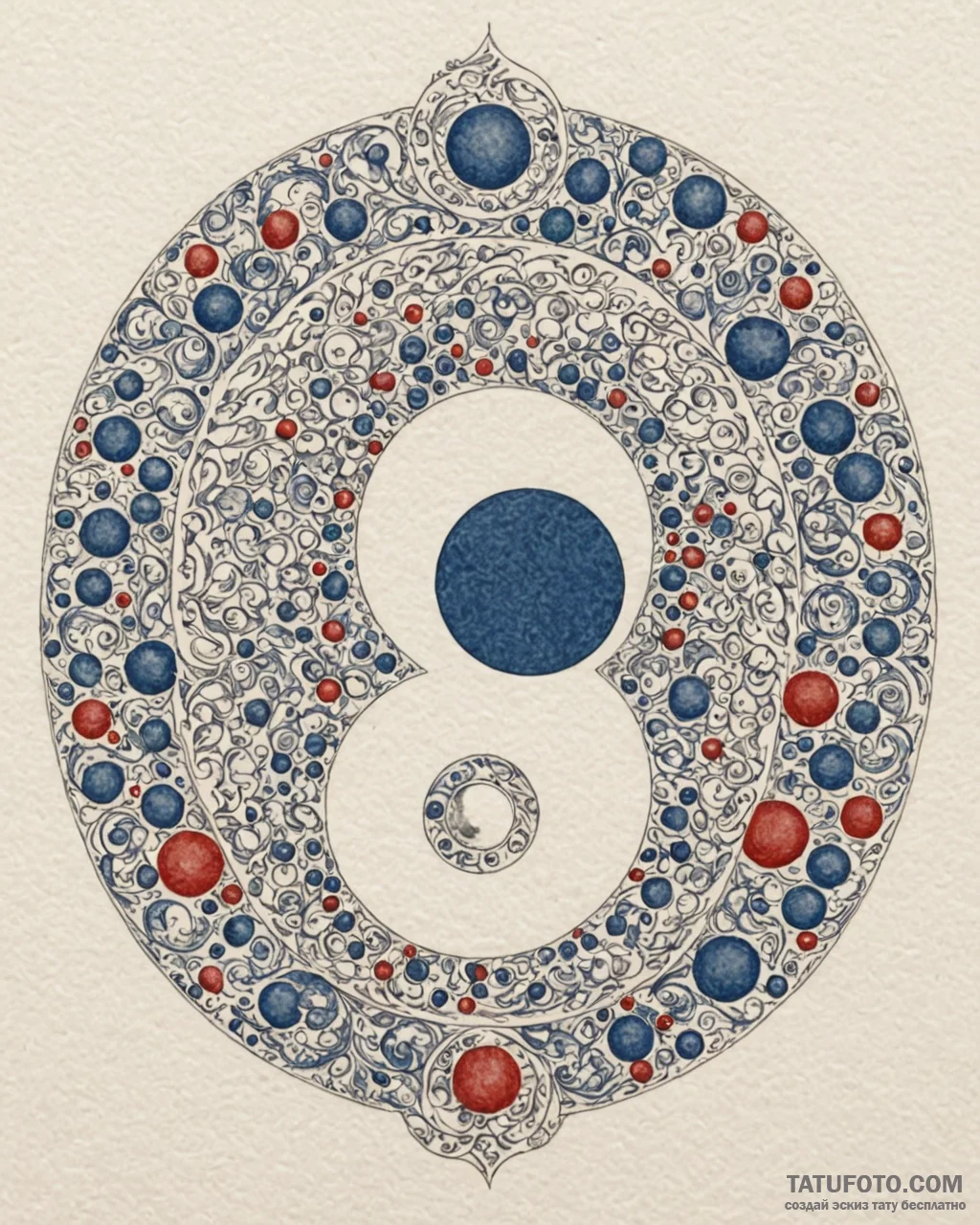 A dotwork design of the yin-yang symbol made... - эскиз тату (№1753029580_0, 20.07.2025 16:39) — Tatufoto.com