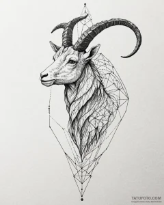 Tattoo design a capricorn goat-fish, where ea... - эскиз тату (№1753030158_0, 20.07.2025 16:49) — Tatufoto.com