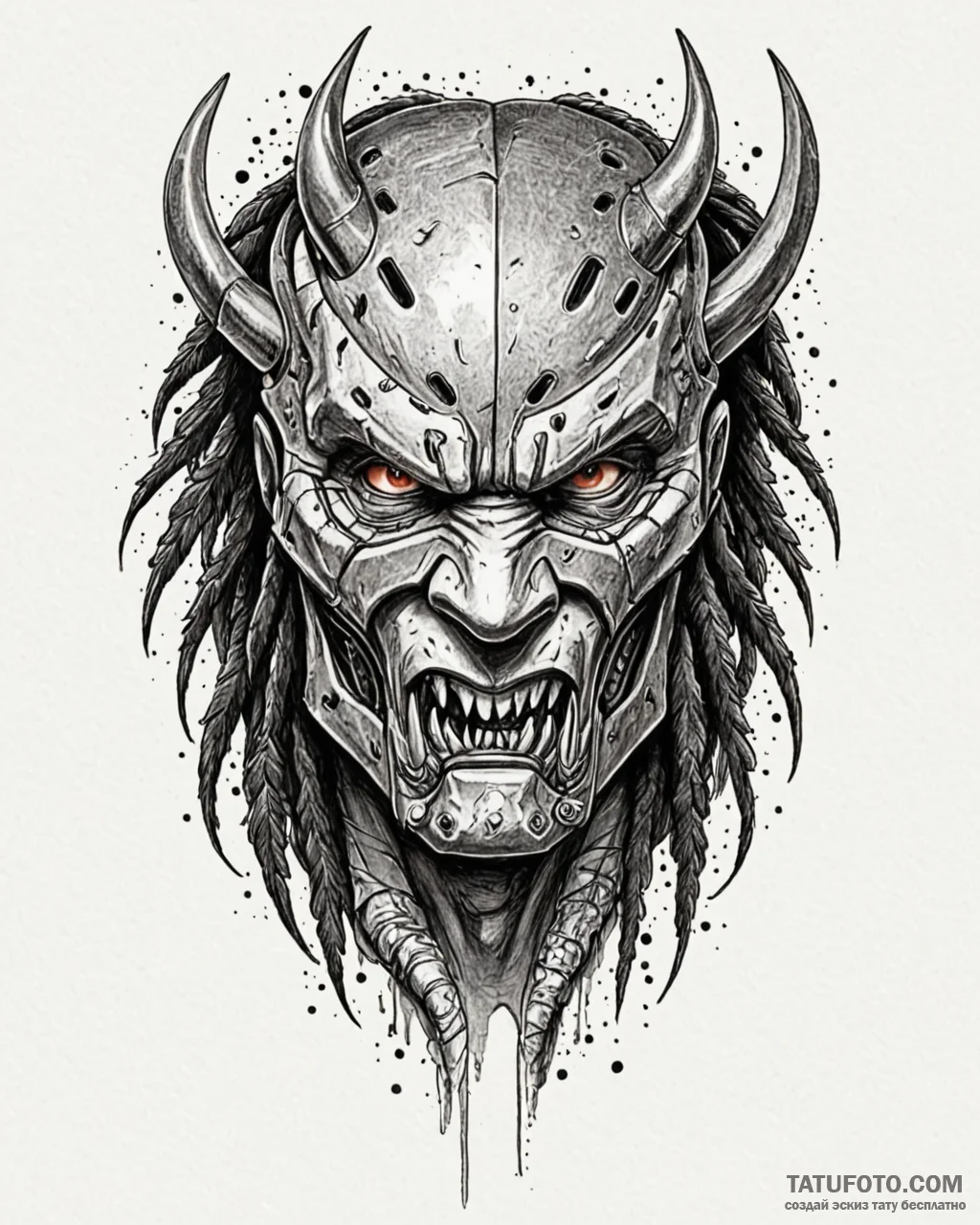 117. trash polka sketch of the predator’s unm… — эскиз тату (№1753030325_0, 20.07.2025 16:52) — Tatufoto.com
