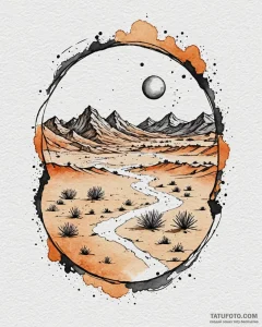 A watercolor landscape of caladan, contrastin... - эскиз тату (№1753030407_0, 20.07.2025 16:53) — Tatufoto.com