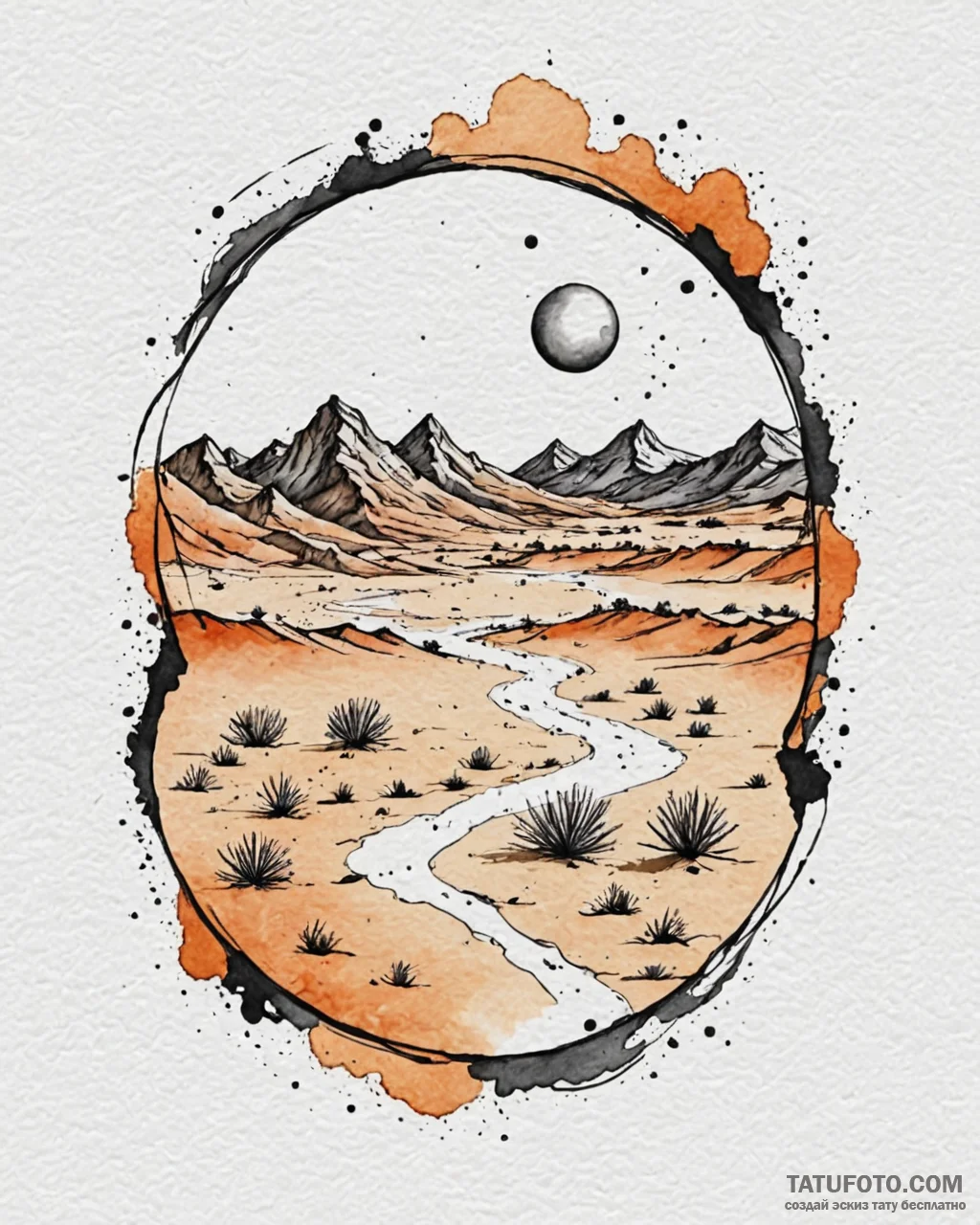 A watercolor landscape of caladan, contrastin… — эскиз тату (№1753030407_0, 20.07.2025 16:53) — Tatufoto.com