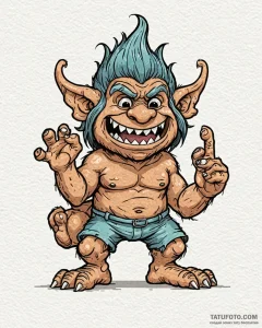Tattoo design 'do not feed the troll' in a pl... - эскиз тату (№1753031563_0, 20.07.2025 17:12) — Tatufoto.com